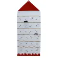Organizer per borsa di stoccaggio da parete a 24 tasche in tessuto rosso e bianco - 24 Griglie / Rosso