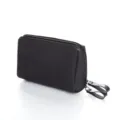 Trousse de maquillage noire pochette zippée portable de voyage pour rangement quotidien. - Extérieur Noir Intérieur Noir