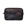 Bolso cosmético de malla negra bolsa de almacenamiento de maquillaje transpirable viaje - Estampado Negro Grande