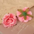 Artificial peony flower head detail, pink silk flower for DIY wedding decoration crafts. - Peach