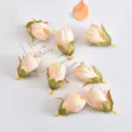Close-up detail of artificial tulip flower heads, soft pink petals for creative handmade crafts. - Light Pink