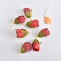 Künstliche Rosenkopf Seidenblumen rote Knospen für handgemachte Handwerk Hochzeit DIY. - Rot