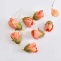 Künstliche Tulpenblüten Stoff Blumen Zubehör für Hochzeit DIY Dekoration Handwerk Haarschmuck Detail - Rosa Orange