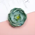 Green artificial flower head fabric rose DIY handmade material wedding home decor props - Green