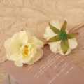 Künstliche Pfingstrosenblüte Detail, Seidenblumen Dekor für Hochzeitswand, DIY Foto Requisite. - Gelb