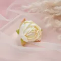 Close-up detail of artificial cream white flower head for DIY home decor and wedding crafts. - Style 6