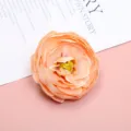 Artificial rose flower head DIY handmade material peach pink home decor photography props - Orange Pink