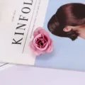 Artificial silk rose flower head photography prop for wedding home decor detail view - Style 6