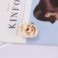 Detail view of artificial silk rose flower head photography prop for home wedding decor. - Style 7