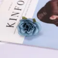 Blue artificial rose flower head for photography props and home decor, realistic silk floral detail. - Style 9