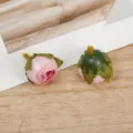 Artificial pink rose flower bud craft accessory DIY handmade floral decor detail view - Style 9
