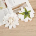 Künstliche weiße Dahlienblüte künstliche Blumenkopf Simulation DIY Handwerk Heimdekoration Requisite - 3# Weiß