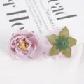 DIY künstliche Rosenblüten Stoff Handwerk Zubehör Detailansicht, lila Kunstblumen. - Hellviolett