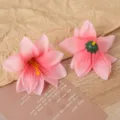 Künstliche rosa Lilien Blütenköpfe für DIY Haarschmuck Handwerk Hochzeit Blumen-Arrangement. - Rosa