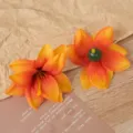 Künstliche Lilien Blüten orange Farbverlauf DIY Haarschmuck Handwerk Hochzeit Blumen Dekor - Orange