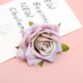 Künstliche Rosenkopf rosa Farbverlauf Falsche Blumen für Hochzeit Heimtextilien Party - Graulila