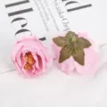 DIY artificial rose flower heads fabric craft accessories for wedding decor and clothing design - Pink