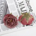 Vintage burnt edge artificial rose flower heads for wedding home decor floral arrangement set - Style 9