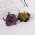 Kunstblumen Rosen Köpfe dunkelviolett künstliche Blumen Hochzeit Deko Fotografie Requisite - Dunkellila