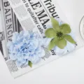 Blue artificial silk peony flower heads detail view, perfect for DIY crafts and home decor. - Style 8