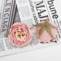 Pink artificial rose flower heads for wedding decoration, DIY floral crafts, and home decor. - Style 14