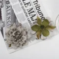 Detail view of artificial peony flower head, silk fabric floral decor for DIY home arrangement. - Style 10