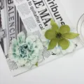 Artificial peony flower heads silk blue green floral decor for home DIY arrangement 2pcs - Style 12