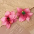 Rosa künstliche Lilien Blumenköpfe für DIY Haarschmuck, Hochzeitsdeko und Foto-Requisiten. - Fuchsia