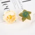 DIY artificial rose flower heads fabric craft accessories for wedding decor and apparel styling. - Light Cream