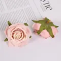 Künstliche rosa Rosenblütenköpfe für Hochzeitsdekoration und Heim-DIY-Blumenarrangements. - 2# Rosa-Weiß