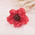 Artificial red peony flower detail view, premium silk floral ornament for home decor and wedding. - Style 12