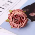 Artificial rose flower head silk flower for home wedding decoration photography prop 1pc - Vintage Pink