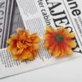 Künstliche Blumenköpfe für Hochzeitsdekoration Heimdisplay, orangefarbene Kunstblumen. - Stil 4