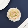 Artificial fabric peony flower hair accessory, premium satin chiffon burnt edge design. - 22#