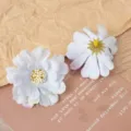 Artificial flower heads multi-layer daisy DIY craft material for hair accessories hat decor. - Sky Blue