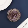 Fabric peony flower hair accessory, elegant purple gradient satin artificial flower for DIY crafts. - 12#