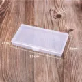 Transparent plastic storage box, portable rectangular organizer case for jewelry. - S