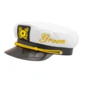 Gorra de capitán blanca Groom, sombrero de marinero clásico con bordado dorado. - Circunferencia Cabeza Adulto 58cm / Gorra de marinero para novio