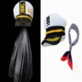 Gorra de capitán de novia con velo y sombrero de marinero set para despedida soltera - Circunferencia Cabeza Adulto 58cm / Conjunto de gorra de capitán y pañuelo para novia