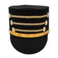Sombrero cascanueces negro sombrero de banda de música militar para actuación - Talla única (59 cm) / Negro