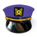Purple adult captain hat sailor hat with golden rope and embroidered patch for party. - Purple