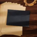 Set di cancelleria vintage con busta nera e carta da lettere kraft rigata per lettere d'amore. - Grigio fragranza scura