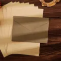 Set di Buste in Carta Kraft Vintage e Cancelleria Rigata per Scrivere Lettere a Mano - Marrone chiaro terroso