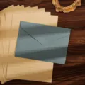 Set di busta blu-grigio vintage e carta da lettere rigata per romantiche lettere d'amore. - Blu Germano
