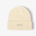 Cozy knitted beanie hat for autumn and winter, warm casual solid color woolen soft cap stylish - One Size / Off White