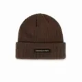 Winter warm knit beanie hat for men and women, casual thick slouchy knitted cold cap. - One Size / Brown