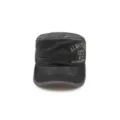 Vintage gewassen verweerde platte militaire cadetpet voor heren en vrouwen, casual katoenen pet. - Verstelbaar / Zwart