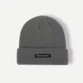 Minimalist cuffed knitted beanie for men and women, stylish autumn winter warm wool hat. - One Size / Gray