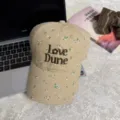 Khaki floral baseball cap for women, vintage soft top casual embroidered hat variant. - One Size / Khaki