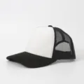 Schwarz weiße Trucker Cap Veloursleder Mesh Baseballkappe atmungsaktiv Freizeit - Weißschwarz